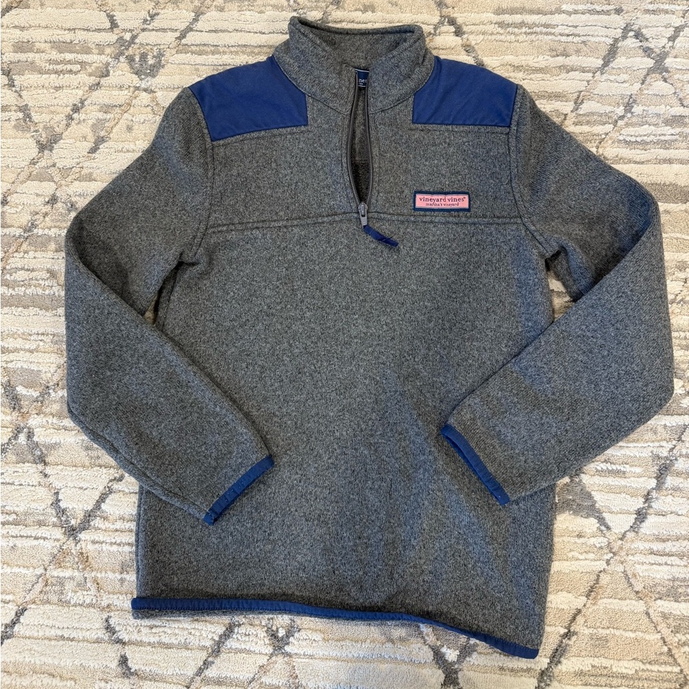 Vineyard Vines Gray Half-Zip Sweater